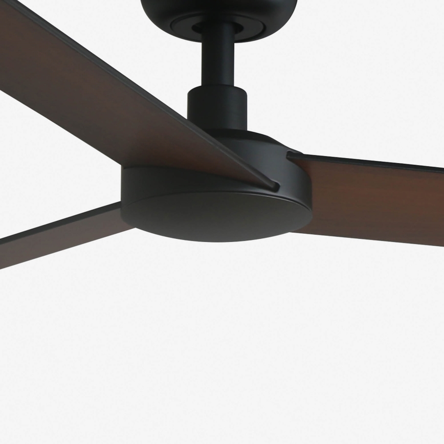 FARO 34296WP - Kattotuuletin RUDDER S musta halkaisija 106 cm SMART + kauko-ohjaus