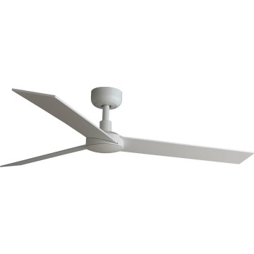 FARO 34297WT - Kattotuuletin RUDDER L valkoinen/beige halkaisija 132 cm Wi-Fi Tuya + kauko-ohjaus