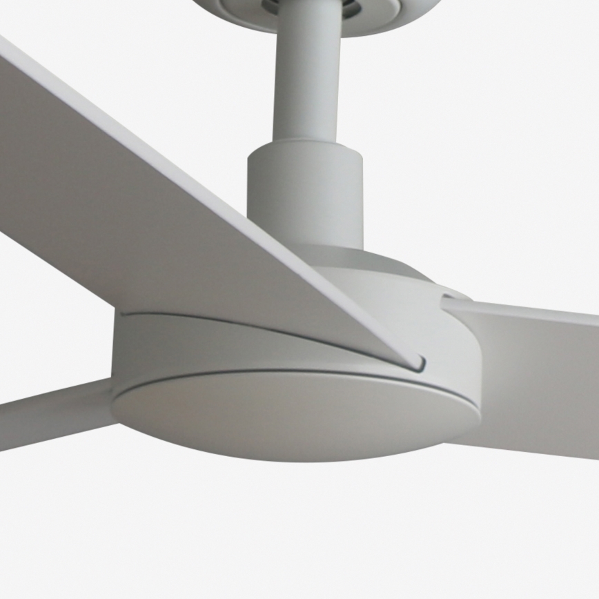 FARO 34297WT - Kattotuuletin RUDDER L valkoinen/beige halkaisija 132 cm Wi-Fi Tuya + kauko-ohjaus