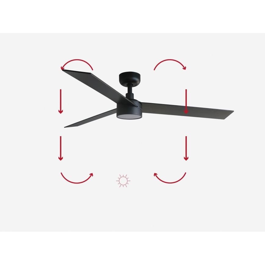 FARO 34298-1TW - LED Himmennettävä tuuletin RUDDER L LED/20W/230V 2700/4000/6500K halkaisija 132 cm + kauko-ohjaus