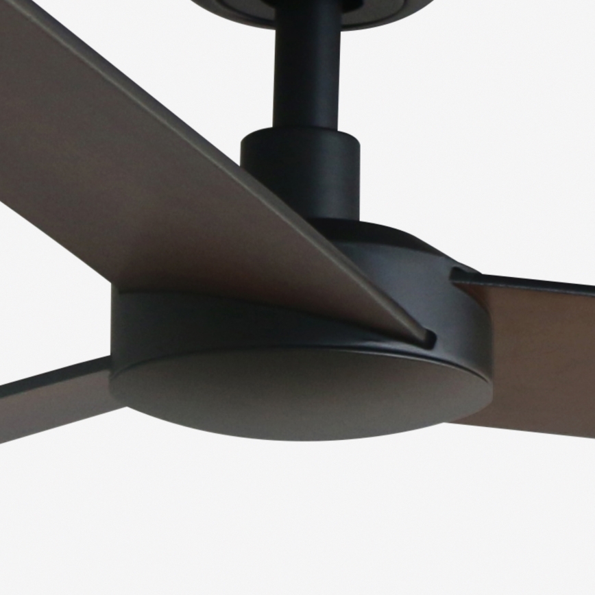 FARO 34298WT - Kattotuuletin RUDDER L musta/wenge halkaisija 132 cm Wi-Fi Tuya + kauko-ohjaus