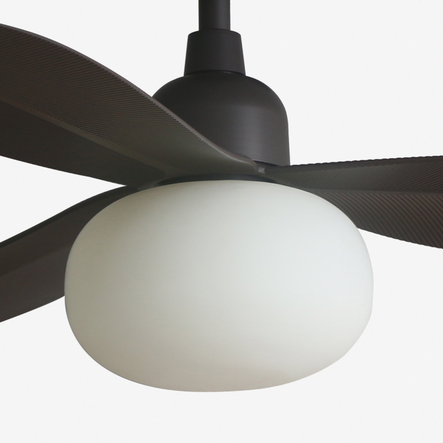 FARO 34301-11L - Kattotuuletin PALMA 1xE27/15W/230V ruskea halkaisija 129 cm IP44 + kauko-ohjaus