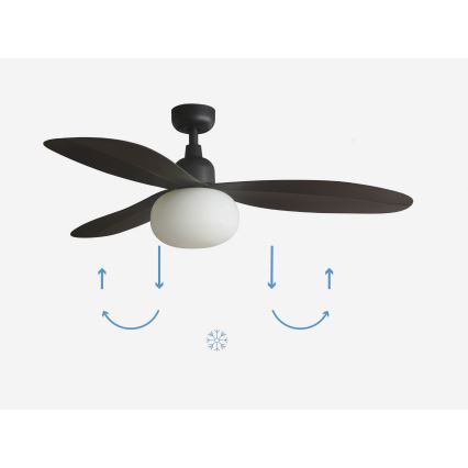 FARO 34301-11L - Kattotuuletin PALMA 1xE27/15W/230V ruskea halkaisija 129 cm IP44 + kauko-ohjaus
