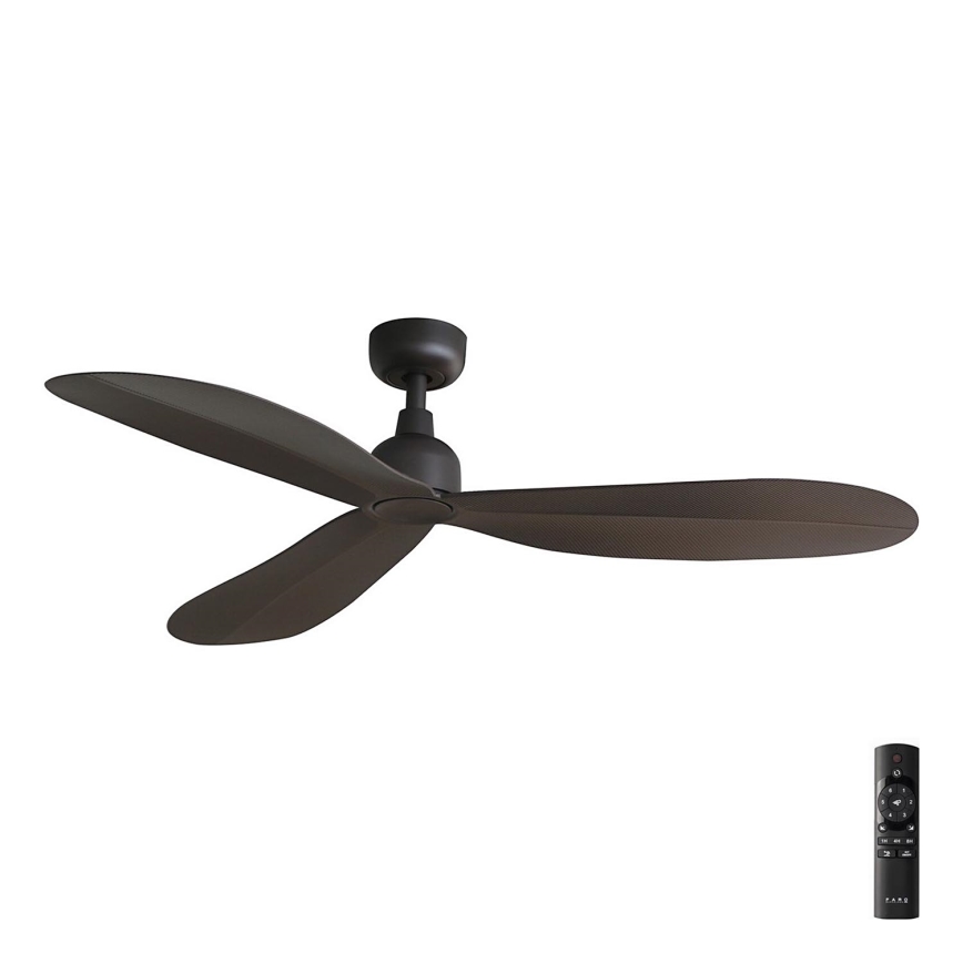 FARO 34301 - Kattotuuletin PALMA ruskea halkaisija 129 cm IP44 + kauko-ohjaus