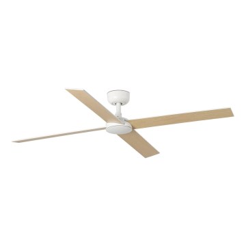 FARO 34355 - Kattotuuletin RUDDER L beige/valkoinen halkaisija 132 cm + kauko-ohjaus