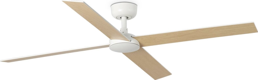 FARO 34355WT - Kattotuuletin RUDDER L valkoinen/beige halkaisija 132 cm Wi-Fi Tuya + kauko-ohjaus
