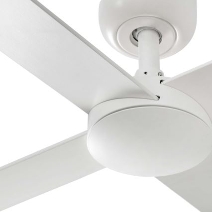 FARO 34355WT - Kattotuuletin RUDDER L valkoinen/beige halkaisija 132 cm Wi-Fi Tuya + kauko-ohjaus
