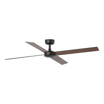 FARO 34356 - Kattotuuletin RUDDER L ruskea/musta halkaisija 132 cm + kauko-ohjaus