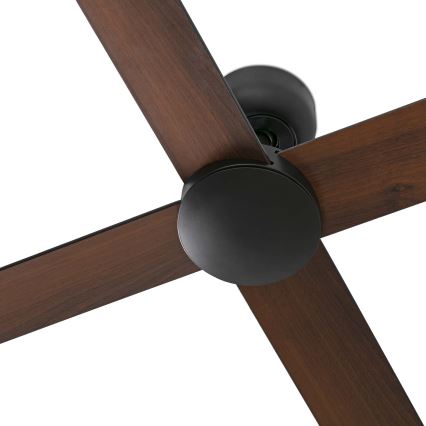FARO 34356 - Kattotuuletin RUDDER L ruskea/musta halkaisija 132 cm + kauko-ohjaus