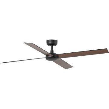 FARO 34356WT - Kattotuuletin RUDDER L ruskea/musta halkaisija 132 cm Wi-Fi Tuya + kauko-ohjaus