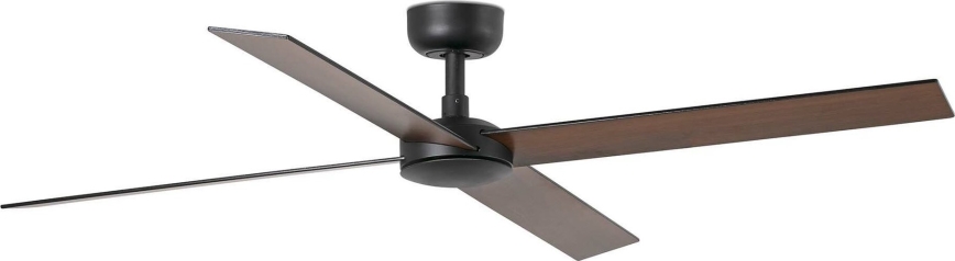 FARO 34356WT - Kattotuuletin RUDDER L ruskea/musta halkaisija 132 cm Wi-Fi Tuya + kauko-ohjaus