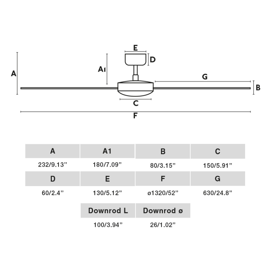 FARO 34356WT - Kattotuuletin RUDDER L ruskea/musta halkaisija 132 cm Wi-Fi Tuya + kauko-ohjaus