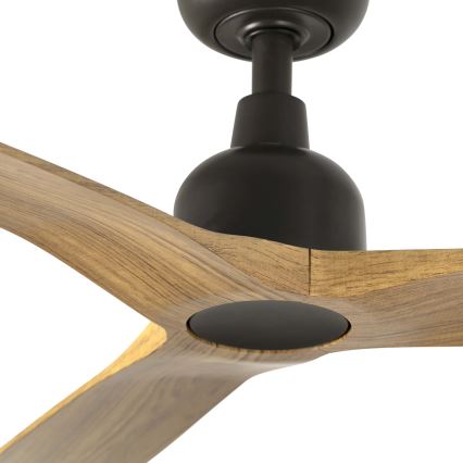 FARO 34360 - Kattotuuletin OUTWOOD L ruskea/musta halkaisija 150 cm IP44 + kauko-ohjaus