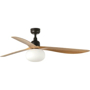 FARO 34360WT-11L - Kattotuuletin OUTWOOD L 1xE27/15W/230V ruskea/musta halkaisija 150 cm Wi-Fi Tuya IP44 + kauko-ohjaus