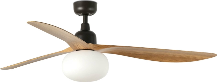 FARO 34360WT-11L - Kattotuuletin OUTWOOD L 1xE27/15W/230V ruskea/musta halkaisija 150 cm Wi-Fi Tuya IP44 + kauko-ohjaus
