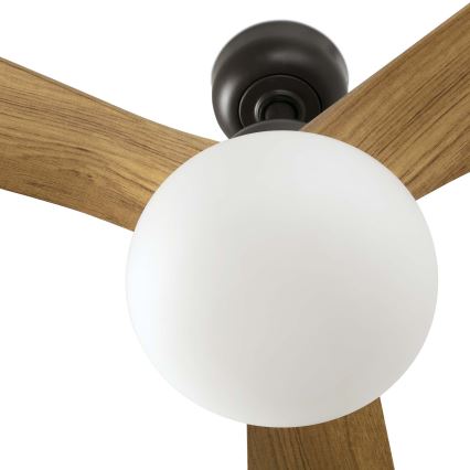 FARO 34360WT-11L - Kattotuuletin OUTWOOD L 1xE27/15W/230V ruskea/musta halkaisija 150 cm Wi-Fi Tuya IP44 + kauko-ohjaus