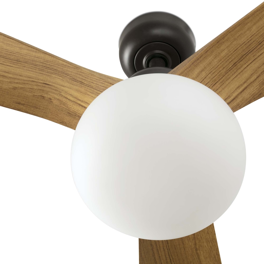 FARO 34360WT-11L - Kattotuuletin OUTWOOD L 1xE27/15W/230V ruskea/musta halkaisija 150 cm Wi-Fi Tuya IP44 + kauko-ohjaus