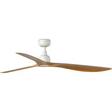 FARO 34361WT - Kattotuuletin OUTWOOD L ruskea/valkoinen halkaisija 150 cm Wi-Fi Tuya IP44 + kauko-ohjaus