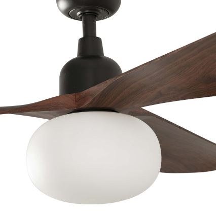 FARO 34362WT-11L - Kattotuuletin OUTWOOD L 1xE27/15W/230V ruskea/musta halkaisija 150 cm Wi-Fi Tuya IP44 + kauko-ohjaus