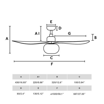 FARO 34362WT-11L - Kattotuuletin OUTWOOD L 1xE27/15W/230V ruskea/musta halkaisija 150 cm Wi-Fi Tuya IP44 + kauko-ohjaus