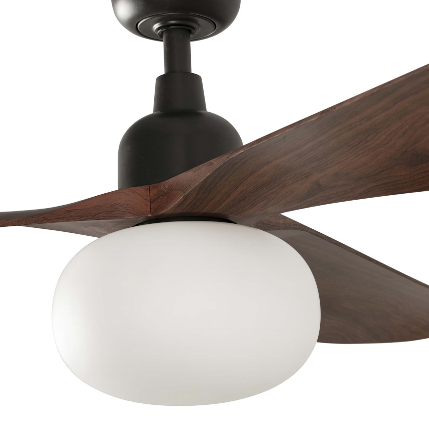 FARO 34362WT-11L - Kattotuuletin OUTWOOD L 1xE27/15W/230V ruskea/musta Ø 150 cm Wi-Fi Tuya IP44 + kaukosäädin