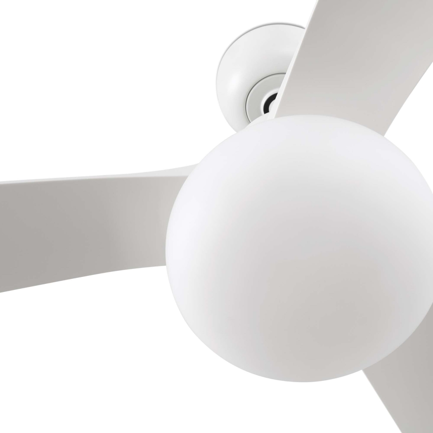 FARO 34363WT-11L - Kattotuuletin OUTWOOD L 1xE27/15W/230V valkoinen halkaisija 150 cm Wi-Fi Tuya IP44 + kauko-ohjaus