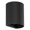 FARO 40527 - Seinävalaisin SOLE 1xGU10/8W/230V musta aallotettu pyöreä