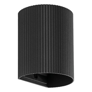 FARO 40527 - Seinävalaisin SOLE 1xGU10/8W/230V musta aallotettu pyöreä