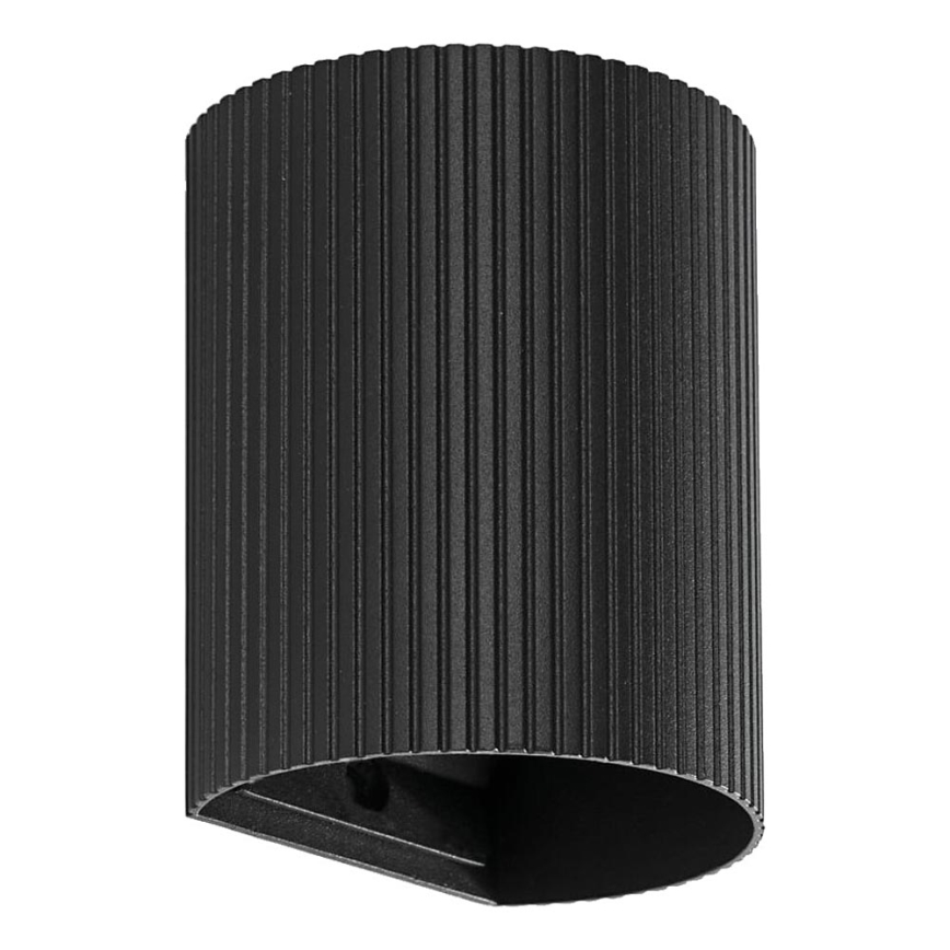 FARO 40527 - Seinävalaisin SOLE 1xGU10/8W/230V musta aallotettu pyöreä
