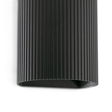FARO 40527 - Seinävalaisin SOLE 1xGU10/8W/230V musta aallotettu pyöreä