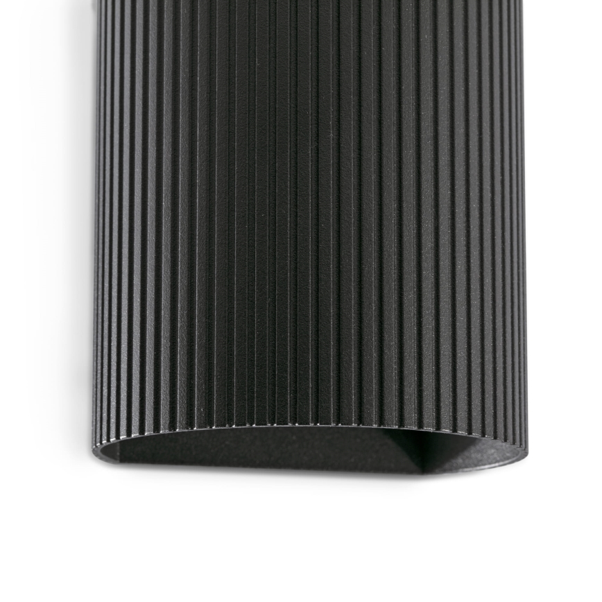FARO 40527 - Seinävalaisin SOLE 1xGU10/8W/230V musta aallotettu pyöreä