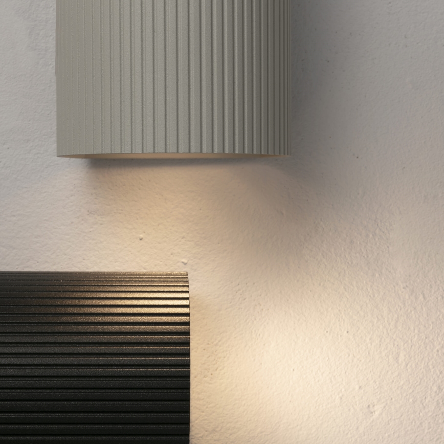 FARO 40528 - Seinävalaisin SOLE 1xGU10/8W/230V harmaa aallotettu pyöreä