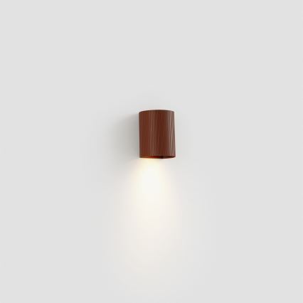 FARO 40529 - Seinävalaisin SOLE 1xGU10/8W/230V tiili aallotettu pyöreä