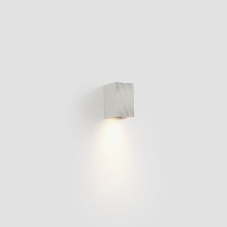 FARO 40534 - Seinävalaisin SOLE 1xGU10/8W/230V valkoinen aallotettu kulmikas