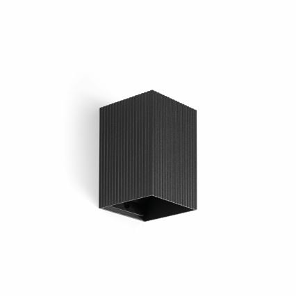 FARO 40535 - Seinävalaisin SOLE 1xGU10/8W/230V musta aallotettu kulmikas