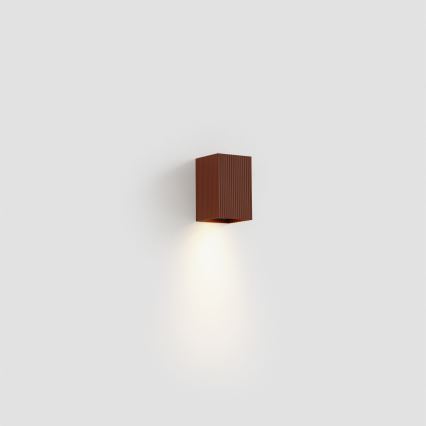FARO 40537 - Seinävalaisin SOLE 1xGU10/8W/230V tiili aallotettu kulmikas
