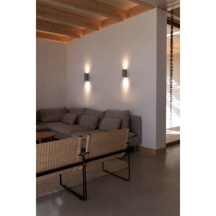 FARO 40540 - Seinävalaisin SOLE 2xGU10/8W/230V harmaa pyöreä