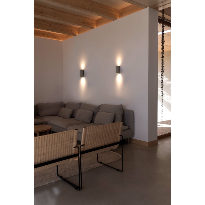 FARO 40540 - Seinävalaisin SOLE 2xGU10/8W/230V harmaa pyöreä