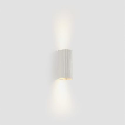 FARO 40542 - Seinävalaisin SOLE 2xGU10/8W/230V valkoinen aallotettu pyöreä