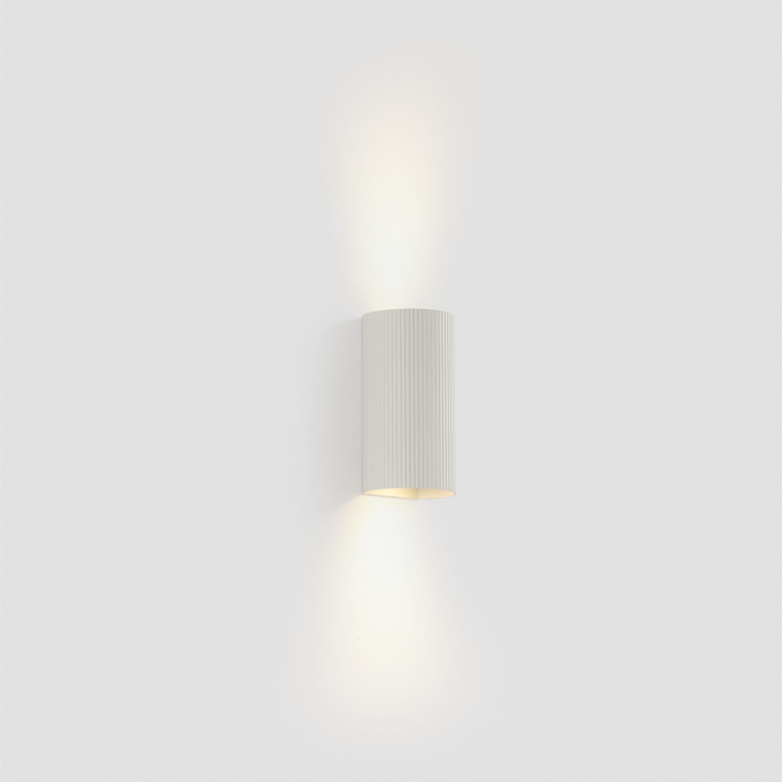 FARO 40542 - Seinävalaisin SOLE 2xGU10/8W/230V valkoinen aallotettu pyöreä