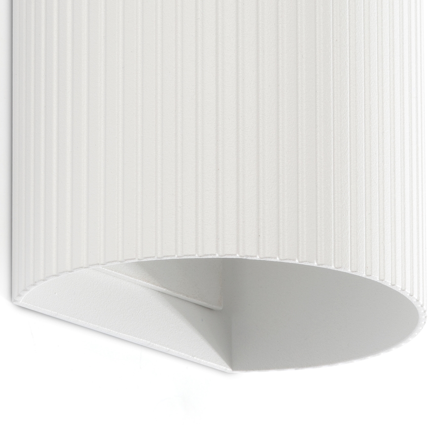 FARO 40542 - Seinävalaisin SOLE 2xGU10/8W/230V valkoinen aallotettu pyöreä