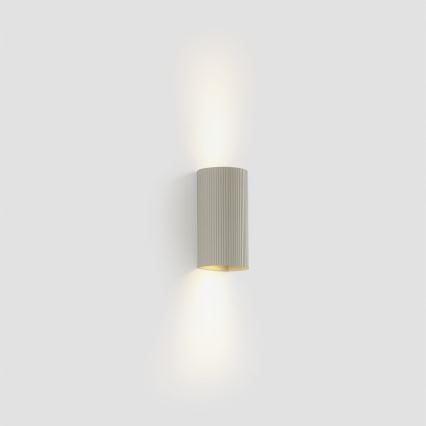 FARO 40544 - Seinävalaisin SOLE 2xGU10/8W/230V harmaa aallotettu pyöreä