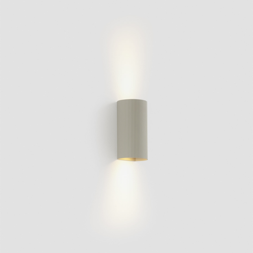 FARO 40544 - Seinävalaisin SOLE 2xGU10/8W/230V harmaa aallotettu pyöreä