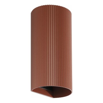 FARO 40545 - Seinävalaisin SOLE 2xGU10/8W/230V tiili aallotettu pyöreä