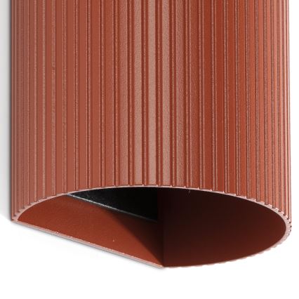 FARO 40545 - Seinävalaisin SOLE 2xGU10/8W/230V tiili aallotettu pyöreä
