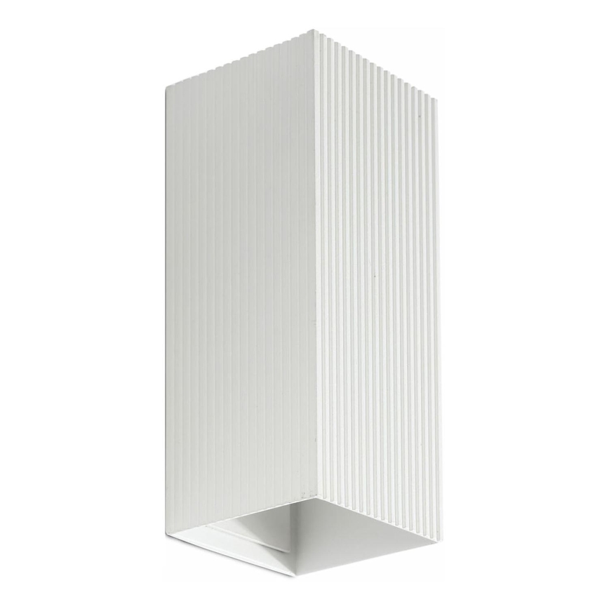 FARO 40565 - Seinävalaisin SOLE 2xGU10/8W/230V valkoinen aallotettu kulmikas