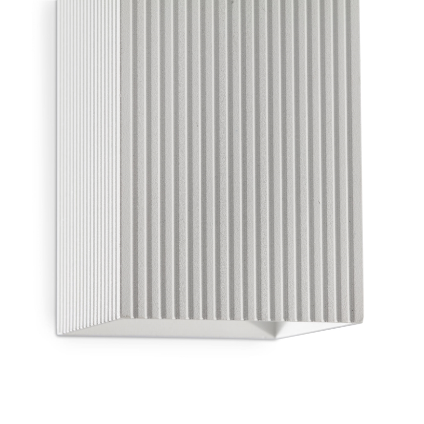 FARO 40565 - Seinävalaisin SOLE 2xGU10/8W/230V valkoinen aallotettu kulmikas