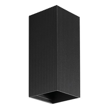 FARO 40566 - Seinävalaisin SOLE 2xGU10/8W/230V musta aallotettu kulmikas