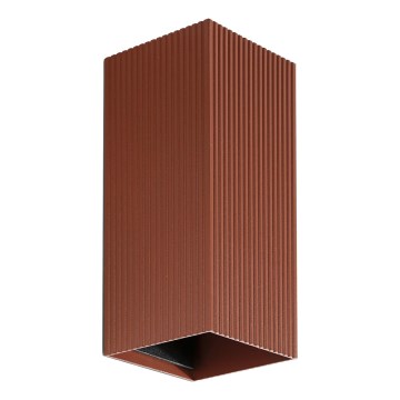 FARO 40568 - Seinävalaisin SOLE 2xGU10/8W/230V tiili aallotettu kulmikas
