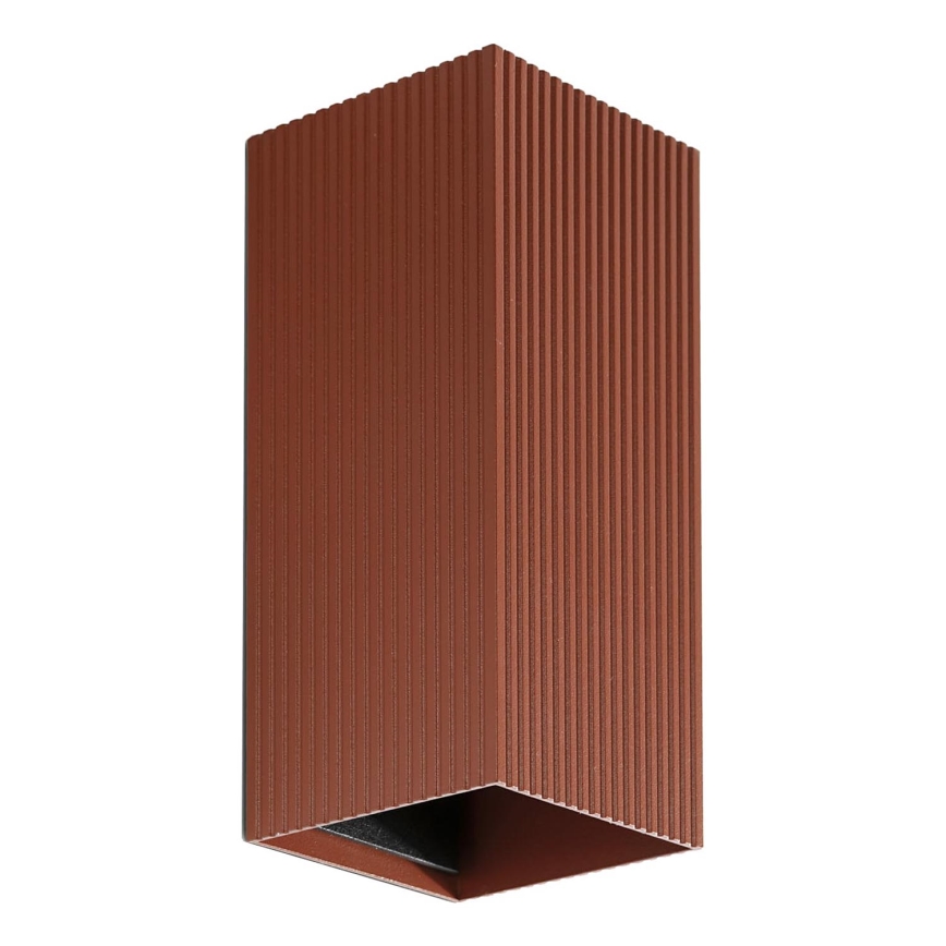FARO 40568 - Seinävalaisin SOLE 2xGU10/8W/230V tiili aallotettu kulmikas